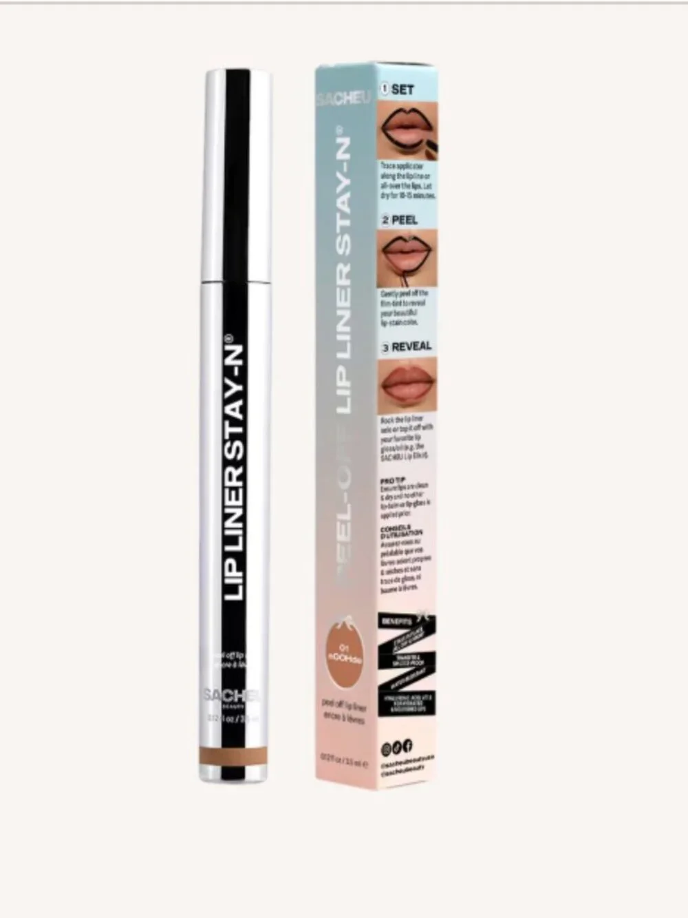 Sacheu Peel-Off Lip Liner Stay-N in shade Nhoode.